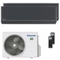 Condizionatore Panasonic Etherea dual split 12000+12000 BTU inverter A+++ wifi unità esterna 5 kW grigio grafite Panasonic