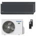 Condizionatore Panasonic Etherea dual split 9000+9000 BTU inverter A+++ wifi unità esterna 5 kW grigio grafite Panasonic