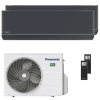 Condizionatore Panasonic Etherea dual split 9000+9000 BTU inverter A+++ wifi unità esterna 5 kW grigio grafite Panasonic