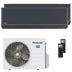 Condizionatore Panasonic Etherea dual split 9000+9000 BTU inverter A+++ wifi unità esterna 4.1 kW grigio grafite Panasonic
