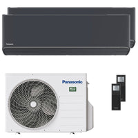 Condizionatore Panasonic Etherea dual split 9000+9000 BTU inverter A+++ wifi unità esterna 4.1 kW grigio grafite