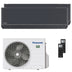 Condizionatore Panasonic Etherea dual split 9000+9000 BTU inverter A+++ wifi unità esterna 4.1 kW grigio grafite