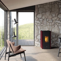 Stufa a pellet EK63 ZONE80 - gruppo Edilkamin - 7,6 kW ad aria Bordeaux