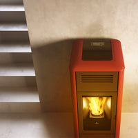 Stufa a pellet Edilkamin Milla H 15 Up bordeaux 15 kW ad acqua wifi
