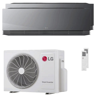 Condizionatore LG ARTCOOL Mirror AI dual split 12000+18000 BTU inverter A+++ wifi unità esterna 6.15 kW LG