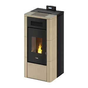 Stufa a pellet Cadel River Idro 23 ad acqua 22,4 kW WiFi - MAIOLICA AVORIO