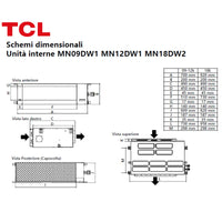 Condizionatore TCL Canalizzabile Serie D 9000 BTU R32 Inverter WiFi A++/A+