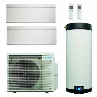 Daikin Multi+ sistema di climatizzazione e acqua calda sanitaria dual split - Unità interne Stylish bianco 7000+7000 BTU - Serbatoio 120 l Daikin