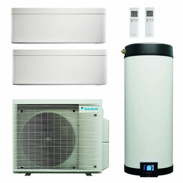 Daikin Multi+ sistema di climatizzazione e acqua calda sanitaria dual split - Unità interne Stylish bianco 7000+7000 BTU - Serbatoio 120 l