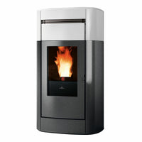 Stufa a pellet Edilkamin Vyda2 H 18 Up 19,2 kW Idro WiFi Bianco Opaco
