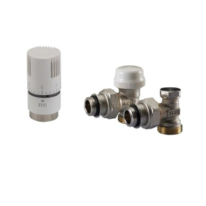 Kit termostatico a squadra completo diam. 3/8" Ivar per termosifoni