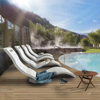 Lettino Prendisole Arkema Serendipity Chaise in polietilene HD di colore bianco