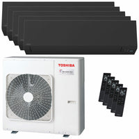 Condizionatore Toshiba SHORAI Edge Black penta split 9000+9000+9000+9000+16000 BTU inverter A++ wifi unità esterna 10 kW