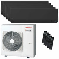 Condizionatore Toshiba SHORAI Edge Black penta split 9000+9000+9000+12000+12000 BTU inverter A++ wifi unità esterna 10 kW Toshiba
