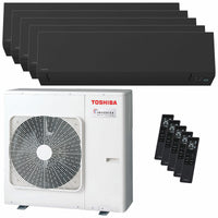 Condizionatore Toshiba SHORAI Edge Black penta split 7000+9000+9000+9000+16000 BTU inverter A++ wifi unità esterna 10 kW
