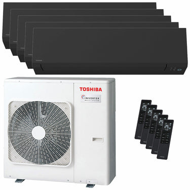 Condizionatore Toshiba SHORAI Edge Black penta split 7000+9000+9000+9000+16000 BTU inverter A++ wifi unità esterna 10 kW