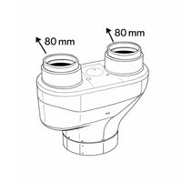 Sdoppiatore fumi Vaillant 80/80 mm - per scaldabagno TurboMAG plus  Vaillant