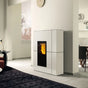 Stufa a pellet Edilkamin Blade2 H 22 Up bianco opaco 23 kW ad acqua wifi Edilkamin