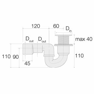 Sifone Valsir per scarico doccia completo in HDPE Valsir