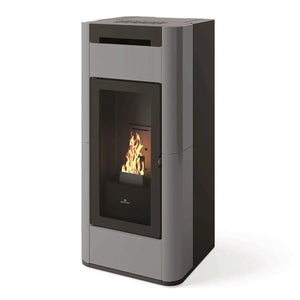 Stufa a pellet Edilkamin Tera H 25 Evo 25 kW WiFi Idro Grigio Chiaro opaco Edilkamin