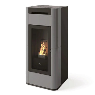 Stufa a pellet Edilkamin Tera H 25 Evo 25 kW WiFi Idro Grigio Chiaro opaco