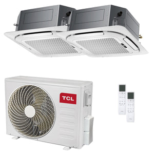Condizionatore TCL Cassetta 4 vie Serie S dual split 9000+9000 BTU inverter A++ wifi unità esterna 4.1 kW