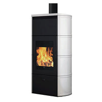 Stufa a legna Edilkamin Flamma 14 kW Idro Bianco panna Edilkamin