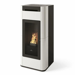 Stufa a pellet Edilkamin Tera H 30 Evo 30 kW Idro WiFi bianco panna Edilkamin