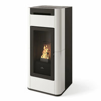 Stufa a pellet Edilkamin Tera H 30 Evo 30 kW Idro WiFi bianco panna Edilkamin