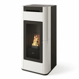 Stufa a pellet Edilkamin Tera H 30 Evo 30 kW Idro WiFi bianco panna Edilkamin
