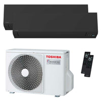 Condizionatore Toshiba SHORAI Edge Black dual split 5000+5000 BTU inverter A++ wifi unità esterna 4 kW