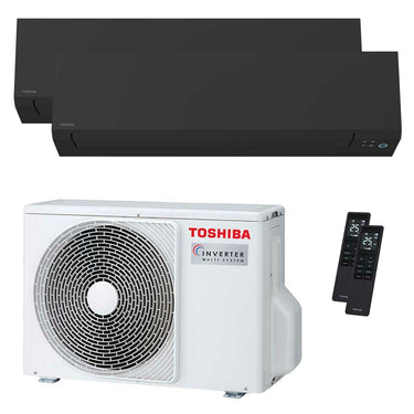 Condizionatore Toshiba SHORAI Edge Black dual split 5000+5000 BTU inverter A++ wifi unità esterna 4 kW
