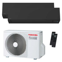 Condizionatore Toshiba SHORAI Edge Black dual split 5000+7000 BTU inverter A++ wifi unità esterna 3.3 kW Toshiba