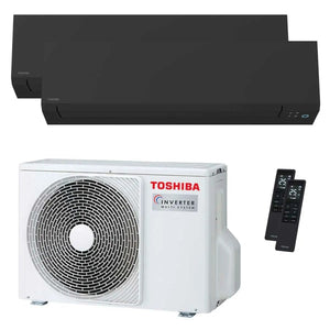 Condizionatore Toshiba SHORAI Edge Black dual split 5000+5000 BTU inverter A++ wifi unità esterna 3.3 kW Toshiba