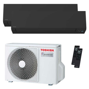Condizionatore Toshiba SHORAI Edge Black dual split 7000+7000 BTU inverter A++ wifi unità esterna 4 kW