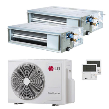 Condizionatore LG Canalizzabile CL dual split 9000+12000 BTU inverter A+++  unità esterna 4.7 kW