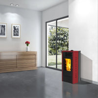Stufa a pellet Italiana Camini Dida2 Plus 13 kW ad aria canalizzabile bordeaux Italiana Camini