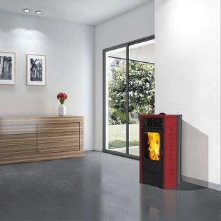 Stufa a pellet Italiana Camini Dida2 Plus 13 kW ad aria canalizzabile bordeaux Italiana Camini