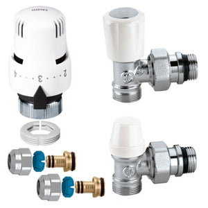 Kit termostatico a squadra completo allacci multistrato 20x2 Caleffi per termosifoni Caleffi