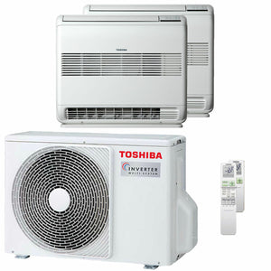 Condizionatore Toshiba Console J2 dual split 9000+9000 BTU inverter A++ unità esterna 5,2 kW