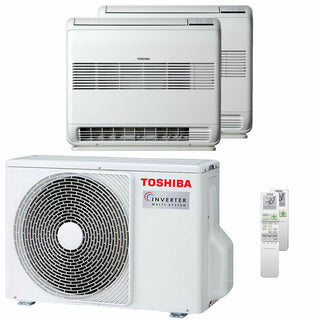 Condizionatore Toshiba Console J2 dual split 9000+9000 BTU inverter A++ unità esterna 5,2 kW