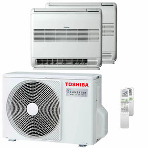 Condizionatore Toshiba Console J2 dual split 9000+12000 BTU inverter A++ unità esterna 5,2 kW Toshiba