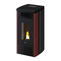 Stufa a pellet Cadel Atena Plus 12 ad aria canalizzata 12 kW - WiFi MAIOLICA ROSSO Cadel