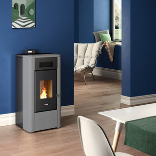 Stufa a pellet Cadel River Idro 23 ad acqua 22,4 kW WiFi Titanium 