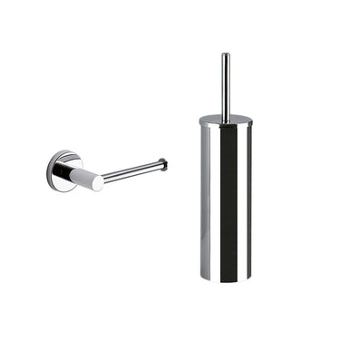 Set accessori bagno Gedy Felce cromato lucido con contenitori in vetro satinato