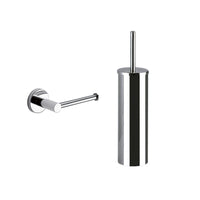 Set accessori bagno Gedy Felce cromato lucido con contenitori in vetro satinato