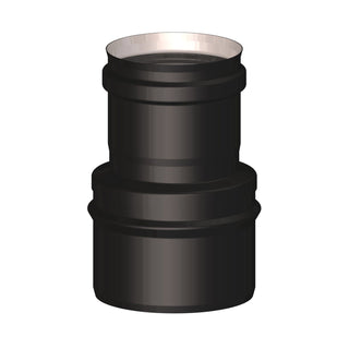 Riduttore f/m diam. maschio 100 mm ridotto a femmina 80 mm. per scarico fumi stufa a pellet e caldaia a pellet