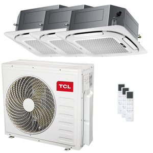 Condizionatore TCL Cassetta 4 vie Serie S trial split 12000+12000+18000 BTU inverter A++ wifi unità esterna 9.4 kW
