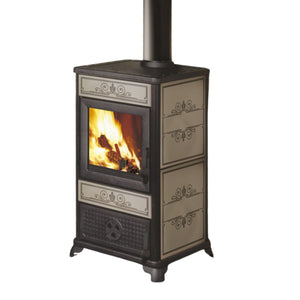 Stufa a legna FANCY EVO EK63 - Gruppo Edilkamin 11 kW ad aria Tortora