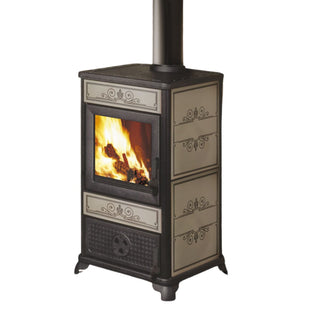 Stufa a legna FANCY EVO EK63 - Gruppo Edilkamin 11 kW ad aria Tortora